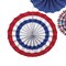 Red White & Blue Patriotic Assorted Paper Fan Decorations 3ct